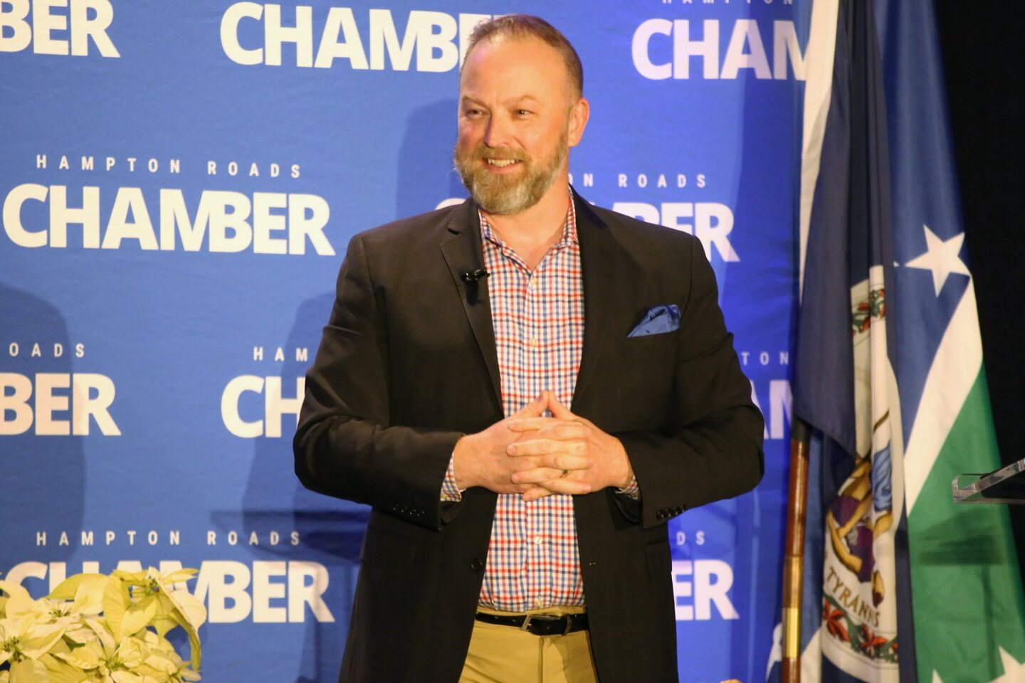 Michael Bach speaking in Norfolk